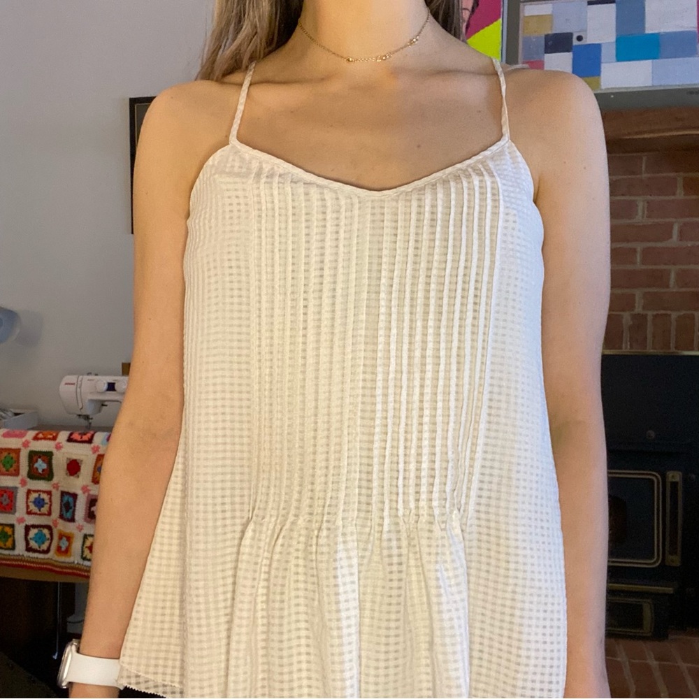 Sanctuary Pleated Front Sweetheart Neckline Flowy Gingham Cami Anthropol… - Picture 2 of 13